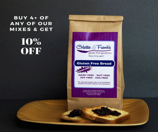 Buy at least 4 of any of our gluten-free mixes and get 10% off.