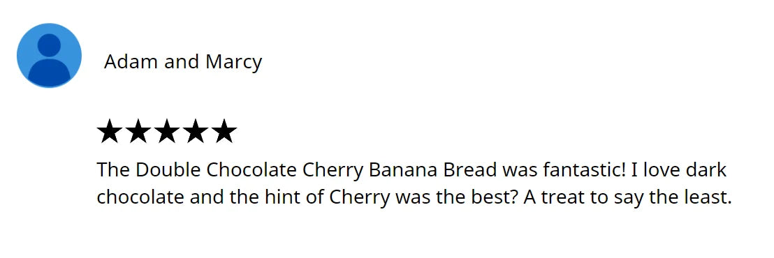 This is a review for our double chocolate cherry banana bread flavor.