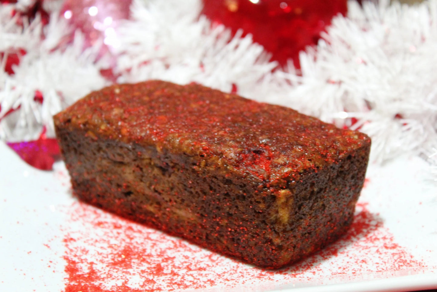 Double chocolate cherry banana bread mini loaf.