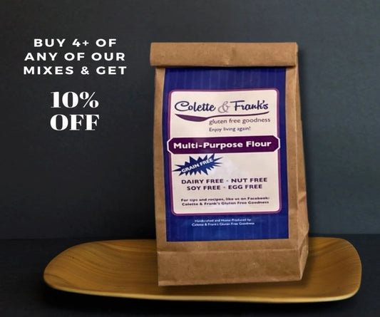 Grab any of our mixes including our multipurpose flour, get 10% off.